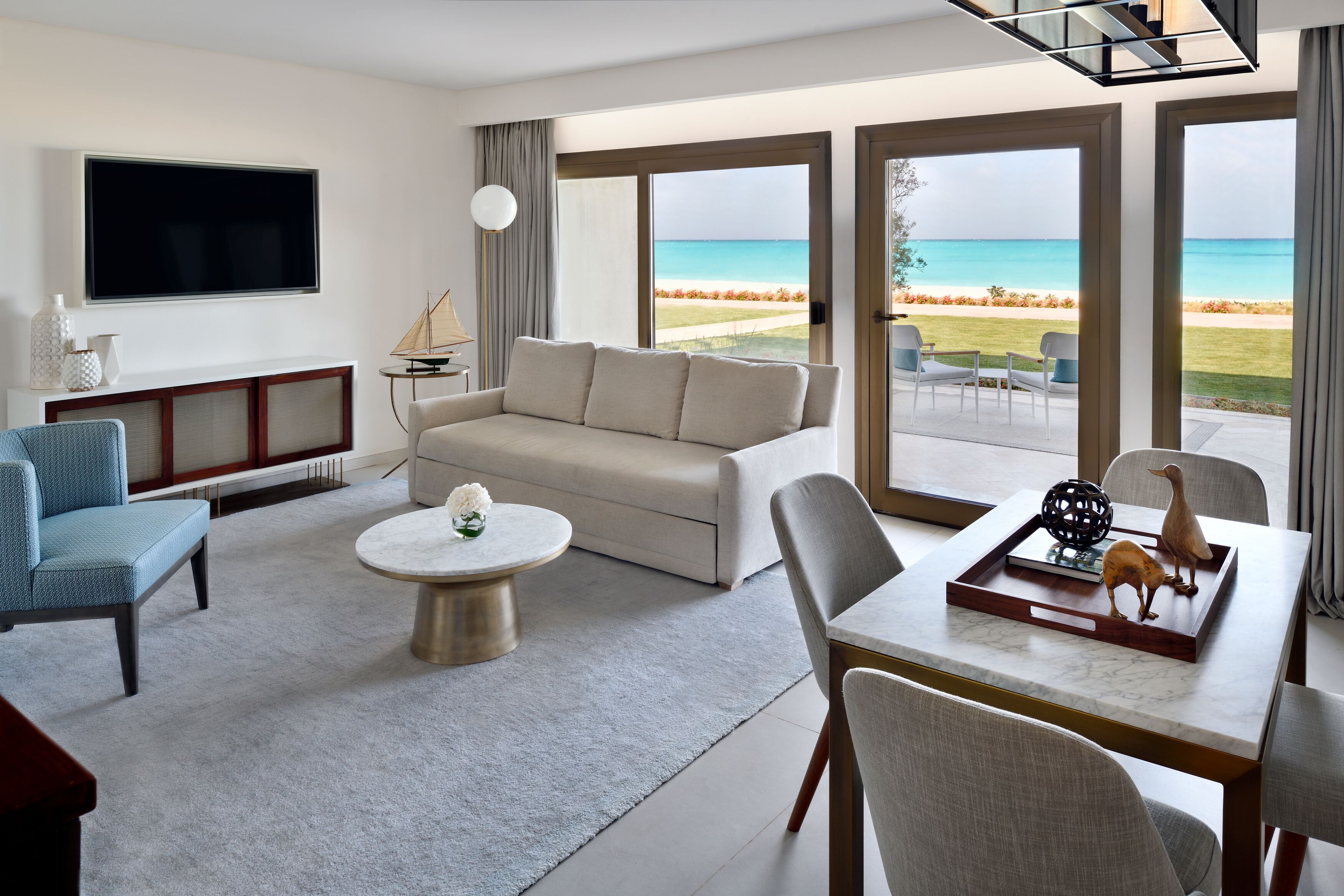 premier suite beach access | living room | 52-inch flat-screen tv with cable channels, tv