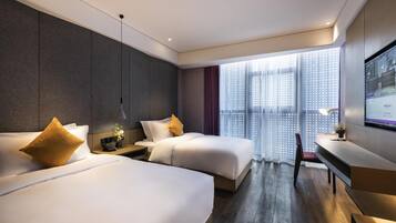 高級客房, 2 張單人床 | 迷你吧、客房內保險箱、布置獨特、書桌