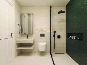 Shower, free toiletries, hair dryer, slippers - Sardunya Hotel (Kas)