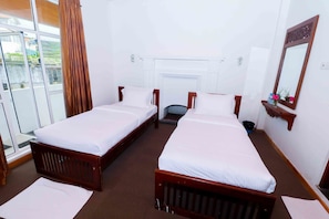 Desk, free WiFi, bed sheets