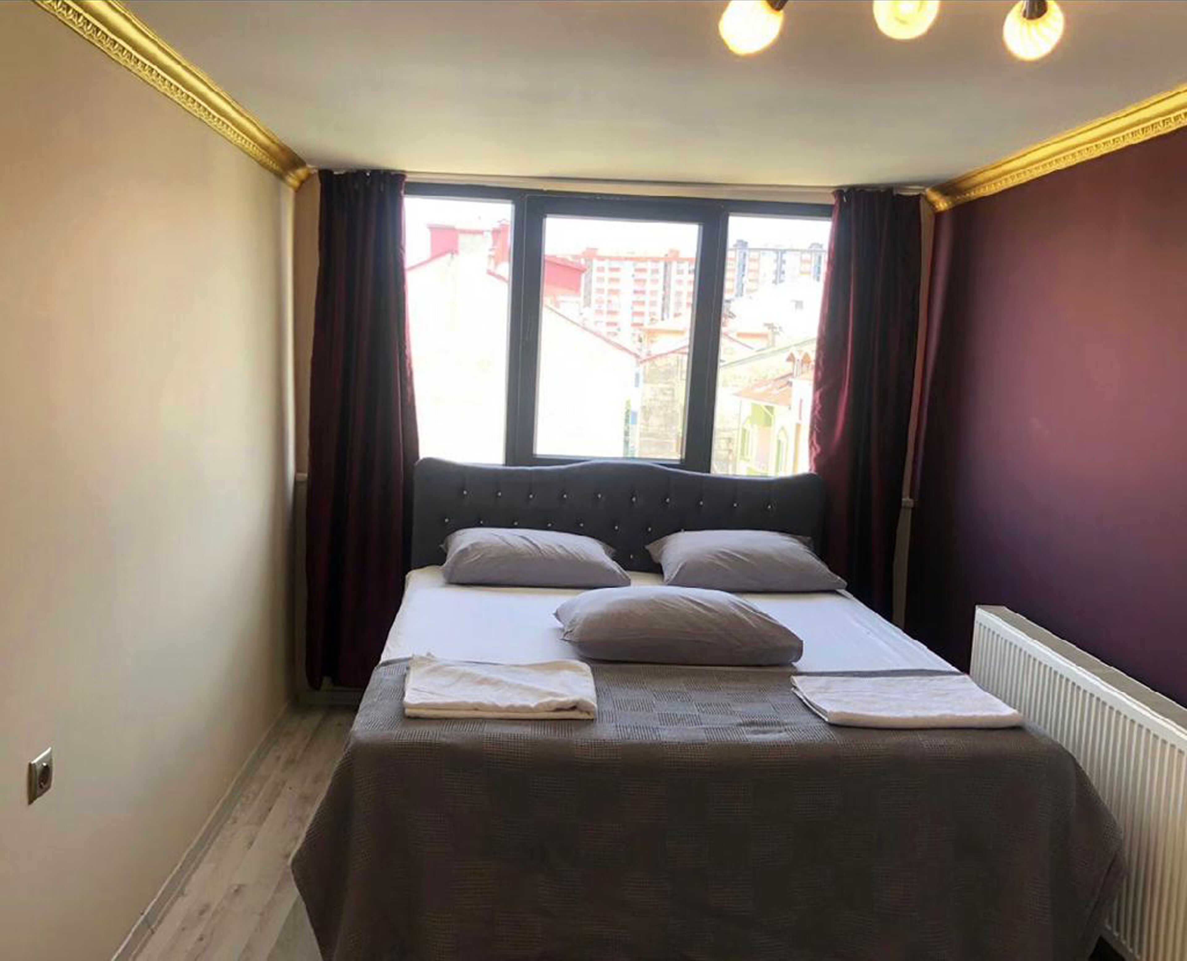 desk, blackout curtains, soundproofing, iron/ironing board