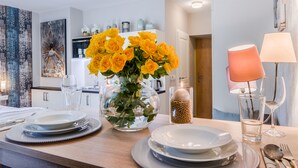 Comfort Apartment, 1 King Bed, Terrace, City View | In-room dining - Terrace Apartment Prague (Prague)