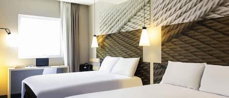 Standard Double Room, 2 Double Beds | Desk, soundproofing, free WiFi