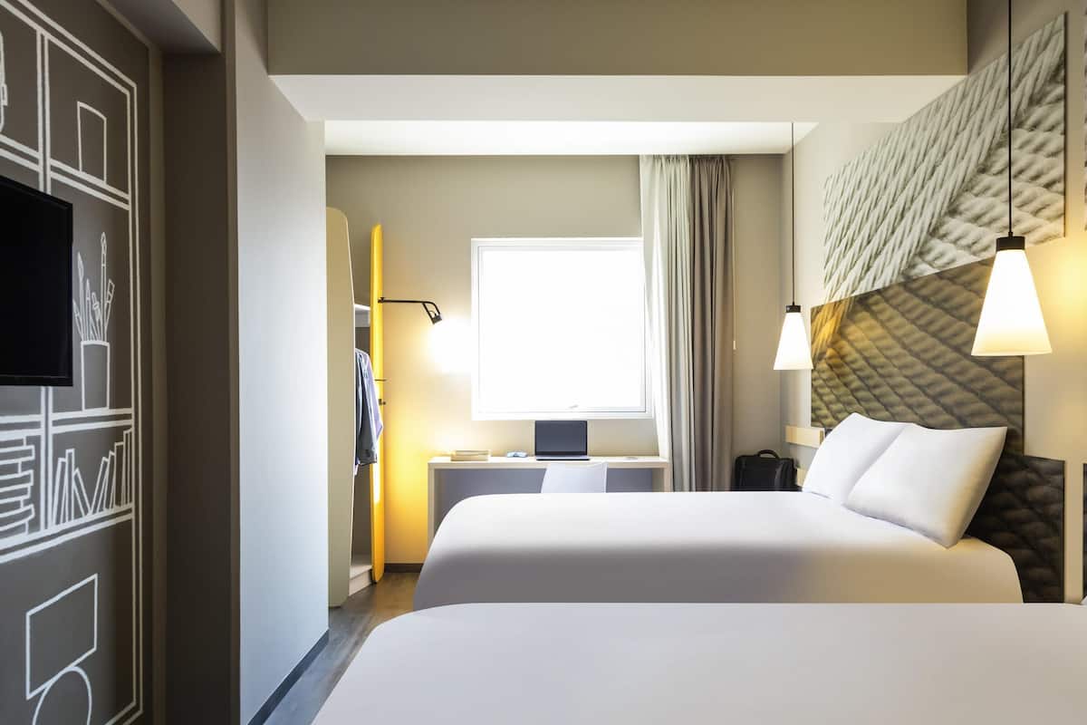 Standard Double Room, 2 Double Beds | Desk, soundproofing, free WiFi