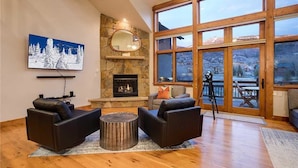 House, Multiple Beds (Snowflake Meadows (Home)) | Living area | Flat-screen TV, fireplace - Snowflake Meadows (Steamboat Springs)