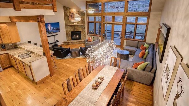 House, Multiple Beds (Snowflake Meadows (Home)) | Living area | Flat-screen TV, fireplace - Snowflake Meadows (Steamboat Springs)