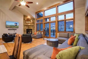 House, Multiple Beds (Snowflake Meadows (Home)) | Living area | Flat-screen TV, fireplace - Snowflake Meadows (Steamboat Springs)
