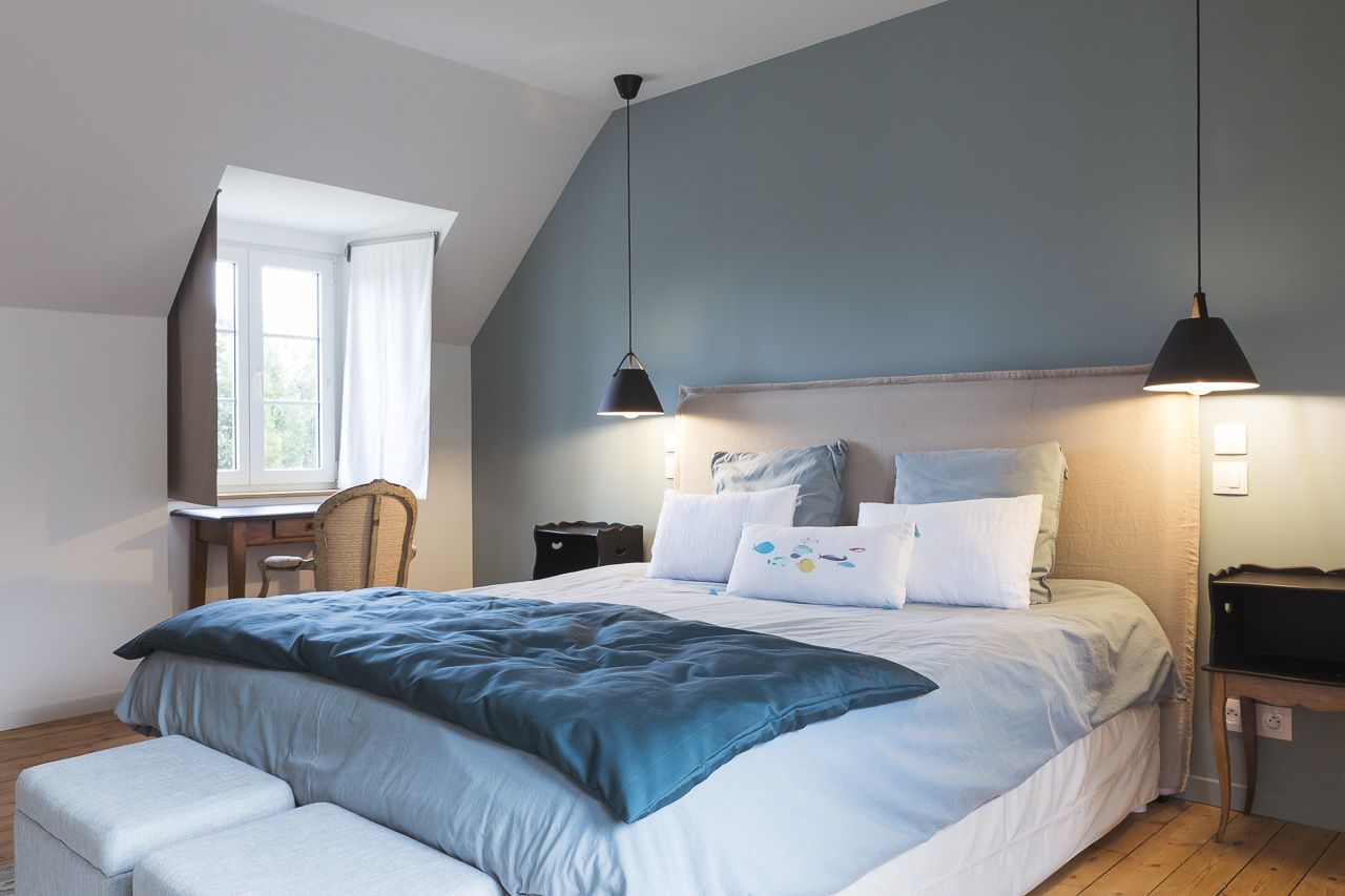 Suíte (Chausey) | 1 quarto, roupas de cama premium, escrivaninha