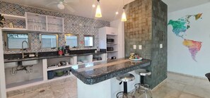 Family House, 4 Bedrooms, Private Pool | Private kitchen | Fridge, microwave, dining tables