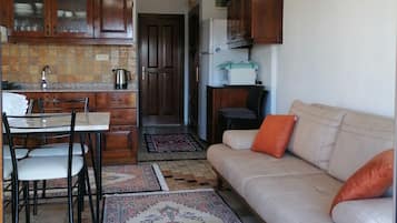 Appartement | Woonruimte | Een 82-inch lcd-televisie met satellietzenders en een televisie