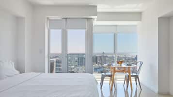 Premium bedding, down duvets, pillow-top beds, in-room safe