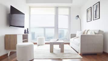 City Apartment | Living area | 40-inch LED TV with cable channels, TV
