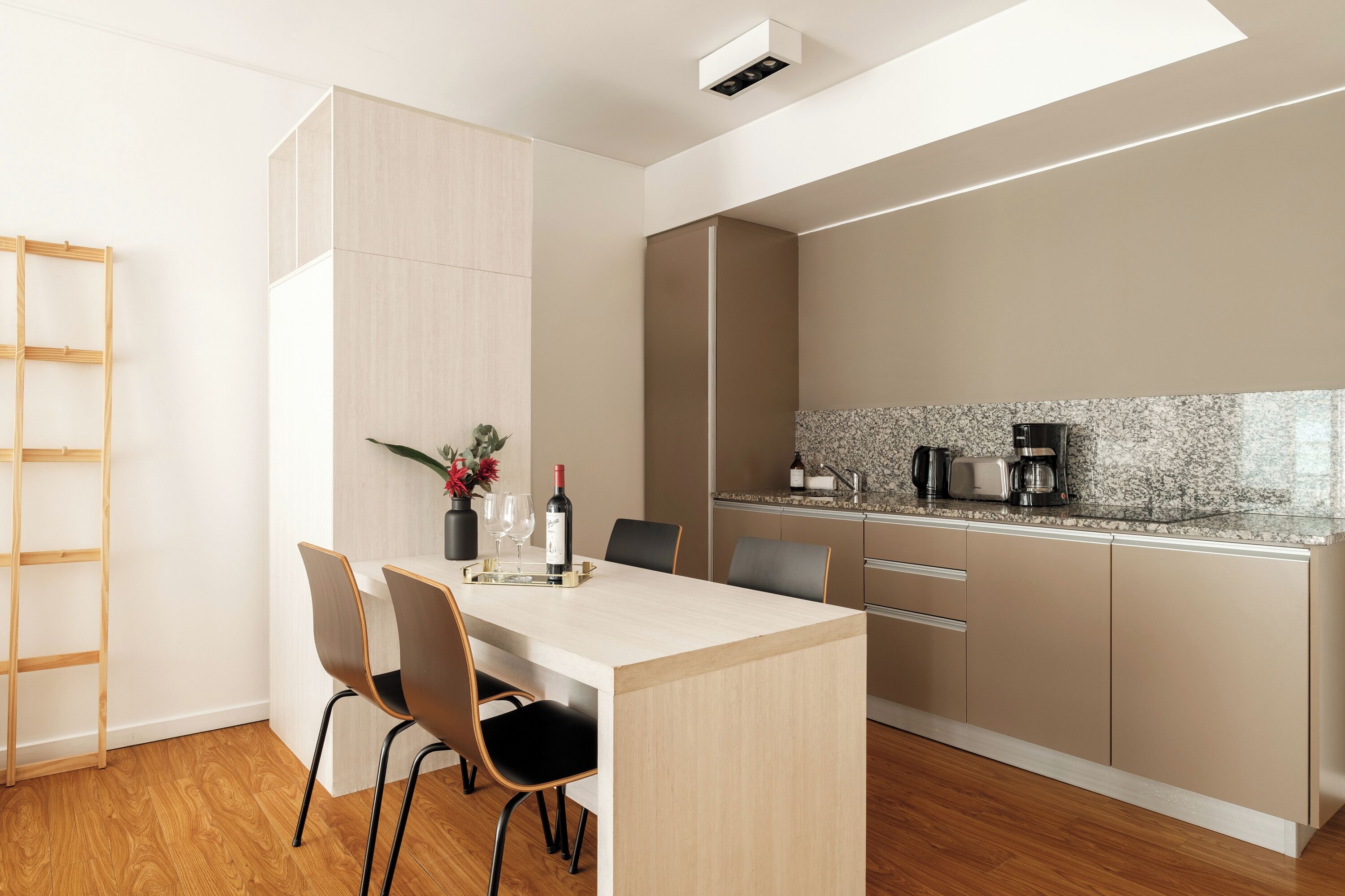 superior apartment, 1 queen bed with sofa bed, non smoking, balcony (#qp71) | private kitchen | full-sized fridge, microwave, oven, stovetop