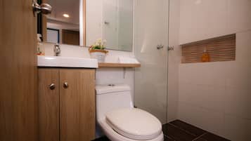 Apartament panoràmic | Bany | Dutxa i tovalloles