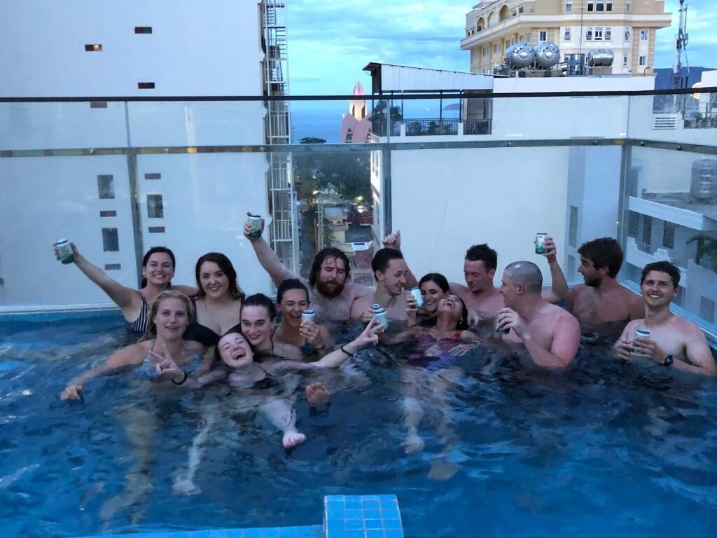 Outdoor pool, open 8:00 AM to midnight, pool loungers
