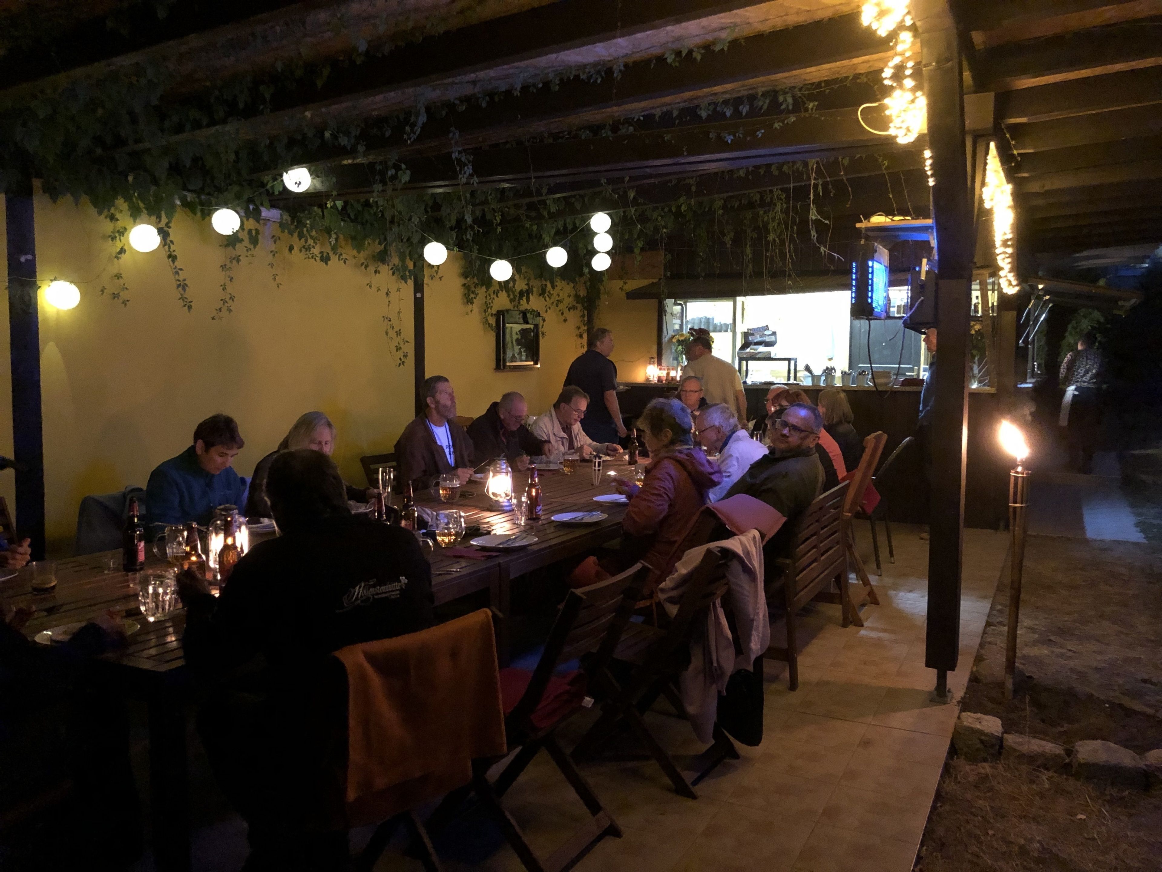 Outdoor banquet area