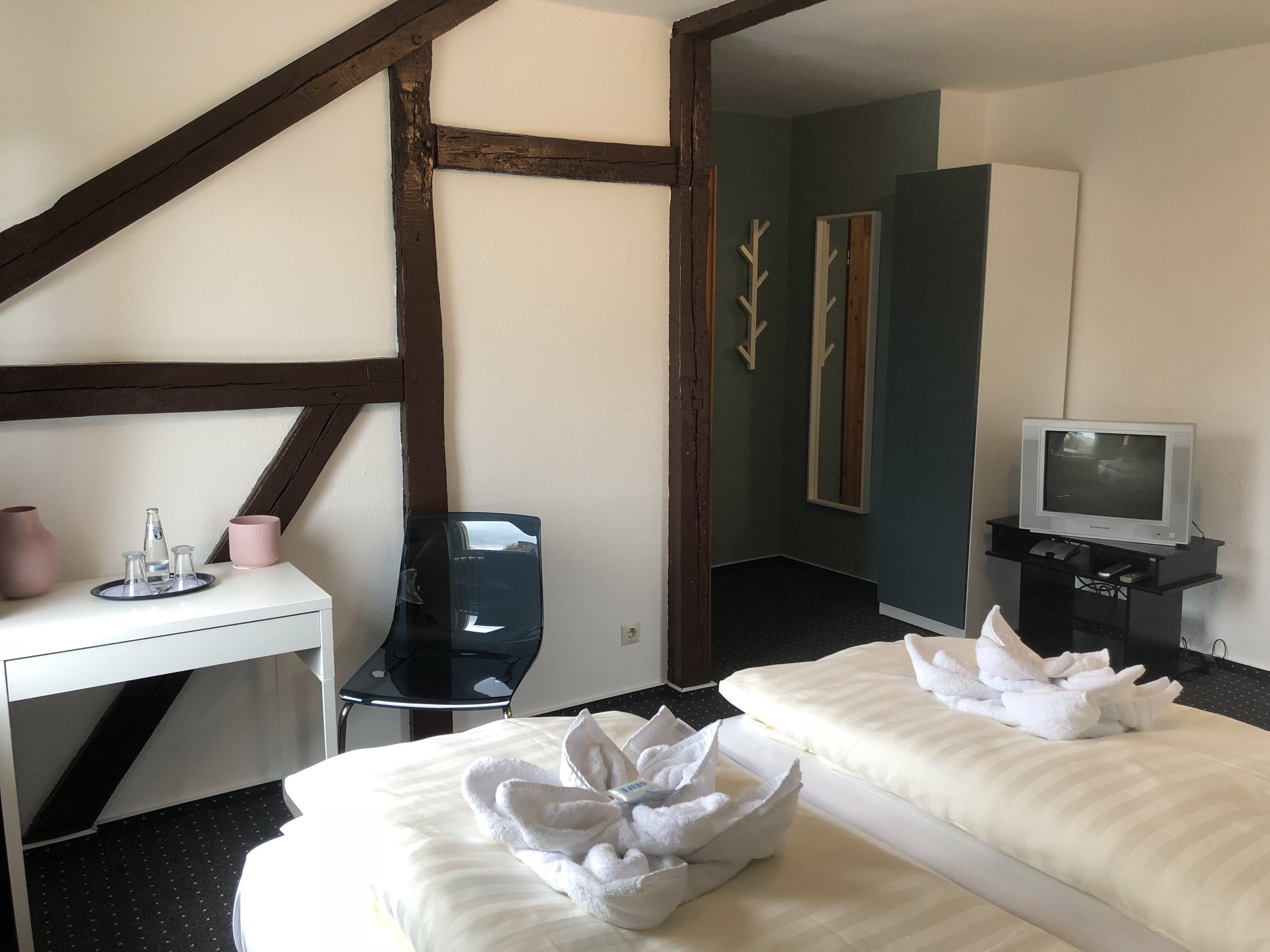 Double Room | Premium bedding, blackout drapes, iron/ironing board