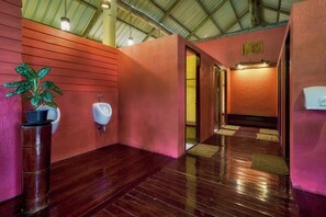 Tent Ing Nam | Bathroom | Shower, free toiletries, towels - Sawasdee Lagoon Camping & Restaurant (Thai Mueang)