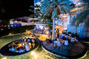 Outdoor banquet area