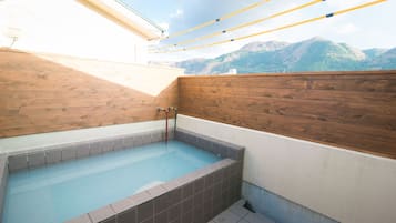 Superior Triple Room with Private Open-air Bath | Bathroom | Separate tub and shower, deep soaking tub, free toiletries, hair dryer