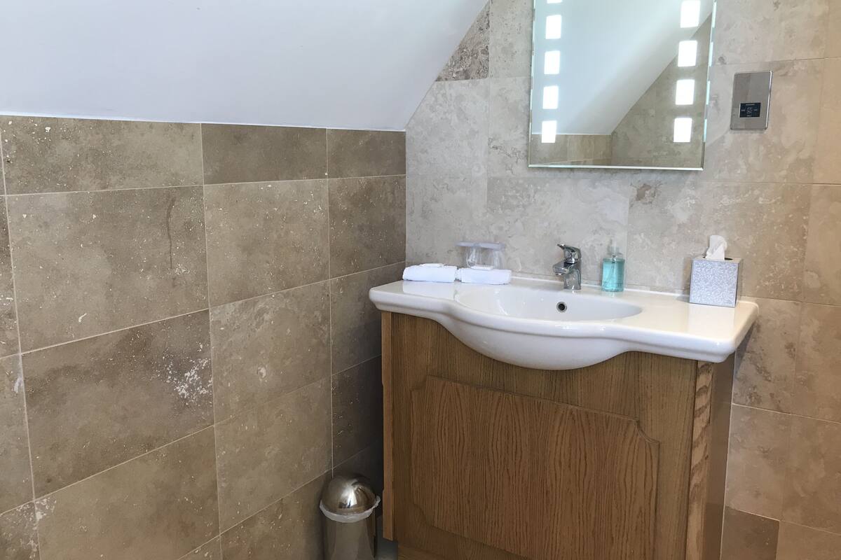 free toiletries, hair dryer, towels