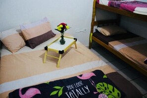 Blackout curtains, iron/ironing board, free WiFi, bed sheets