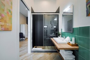 Deluxe Double Room, 1 Queen Bed, Non Smoking, Tower | Bathroom | Shower, rainfall showerhead, eco-friendly toiletries, hair dryer - It's Room Naples (Naples)