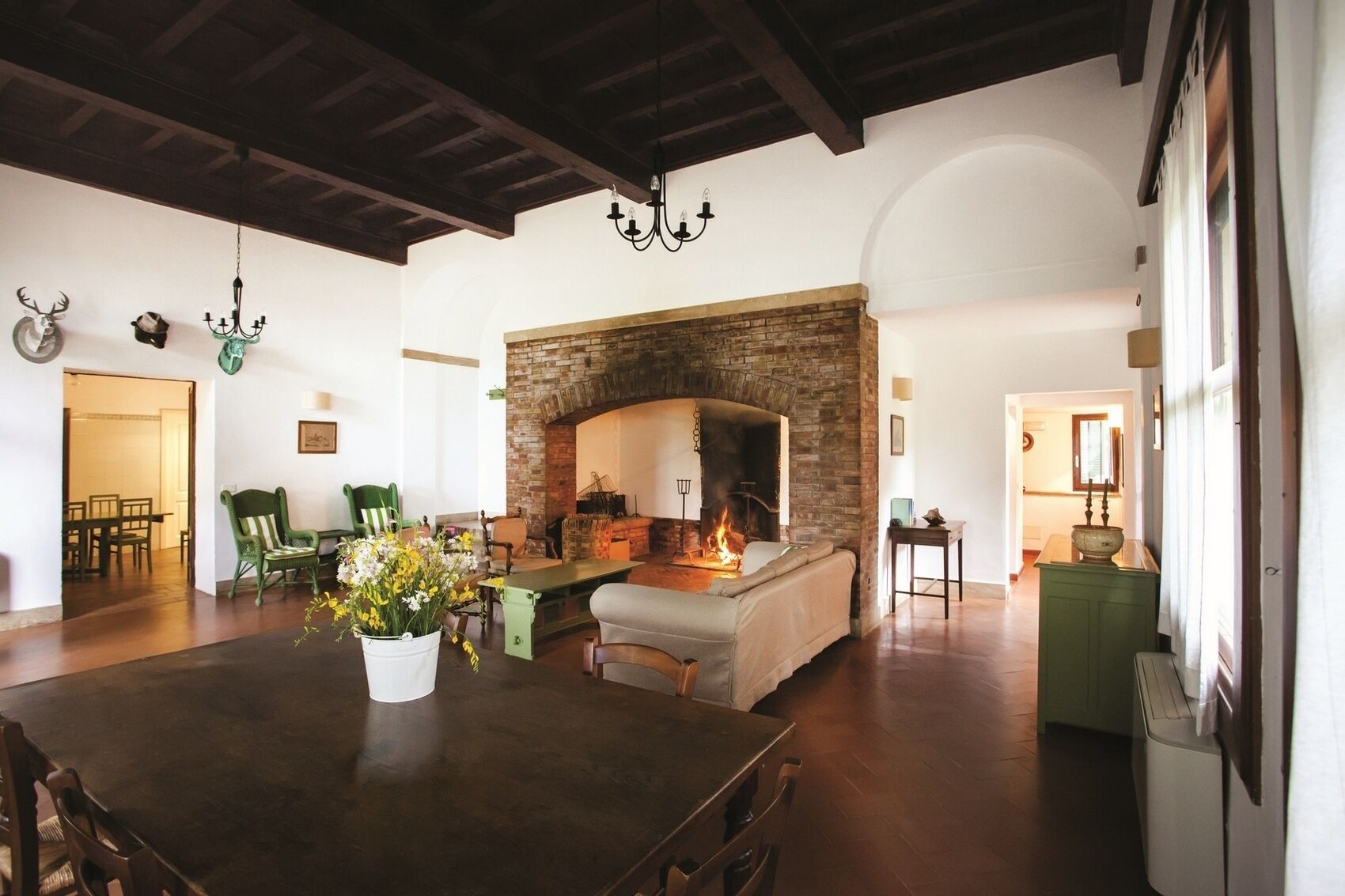 Fireplace, ping pong