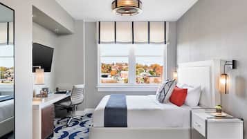 Italienske lagner fra Frette, premium-sengetøj, pengeskab på værelset