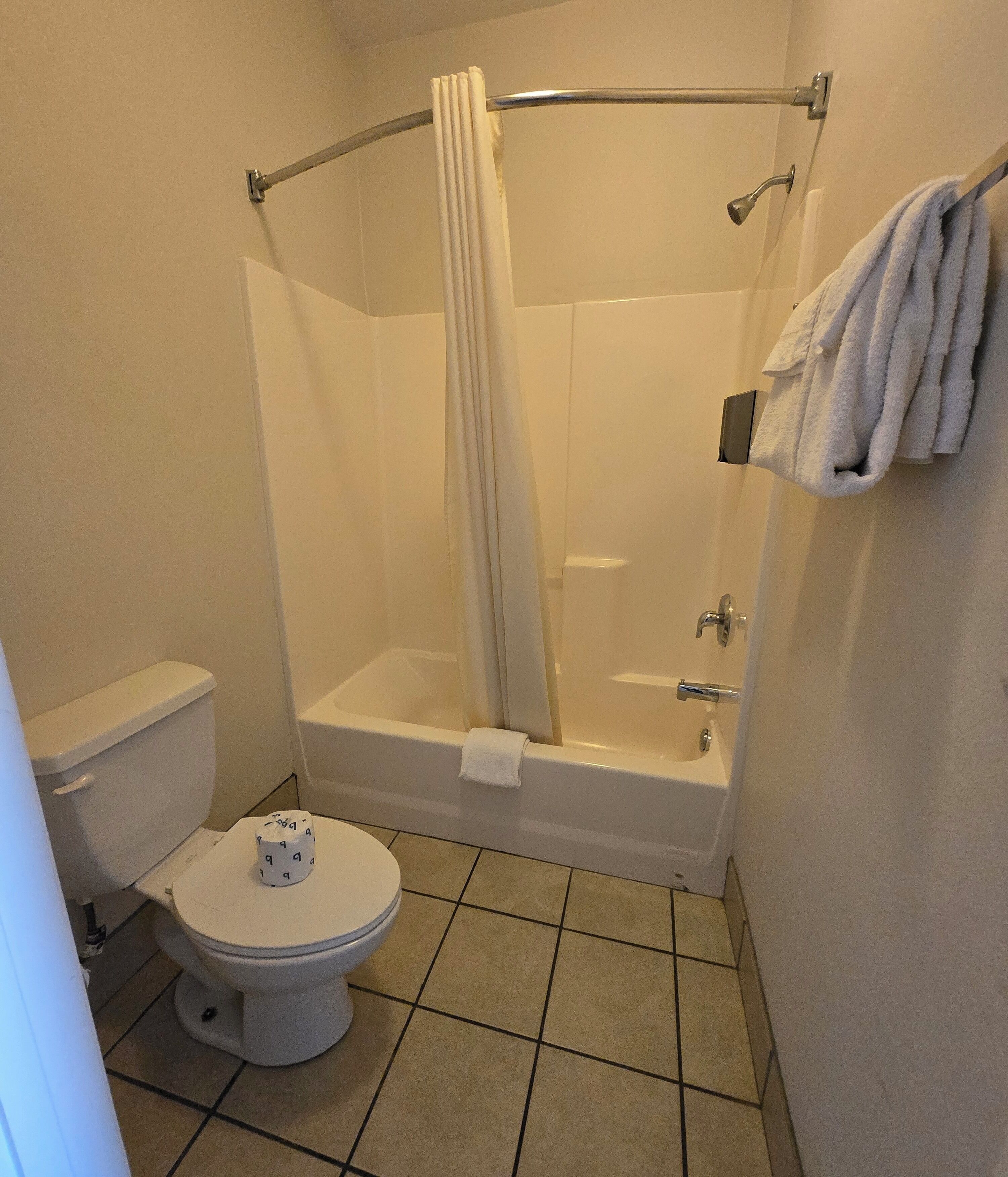 Une salle de bain équipée de toilettes, d’une douche et d’une baignoire.