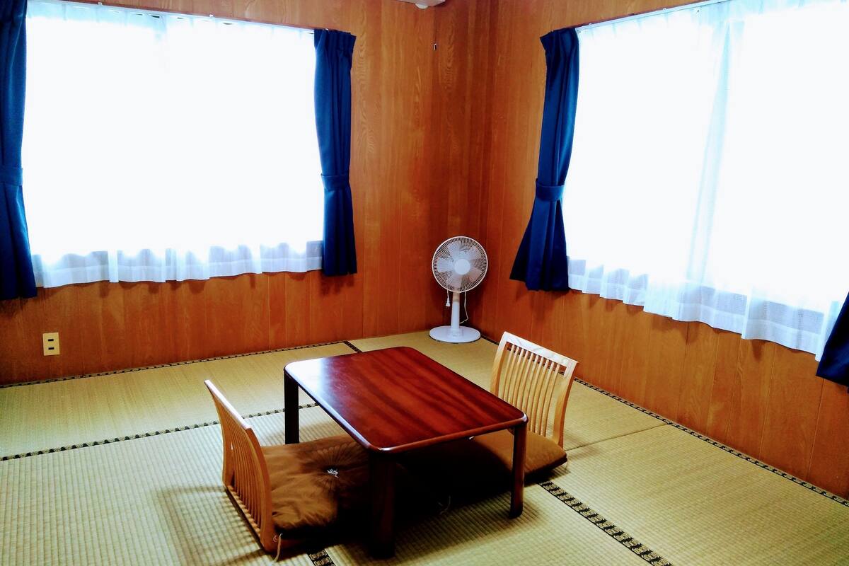 japanese style room with wide terrace, shared bathroom | desk, free wifi