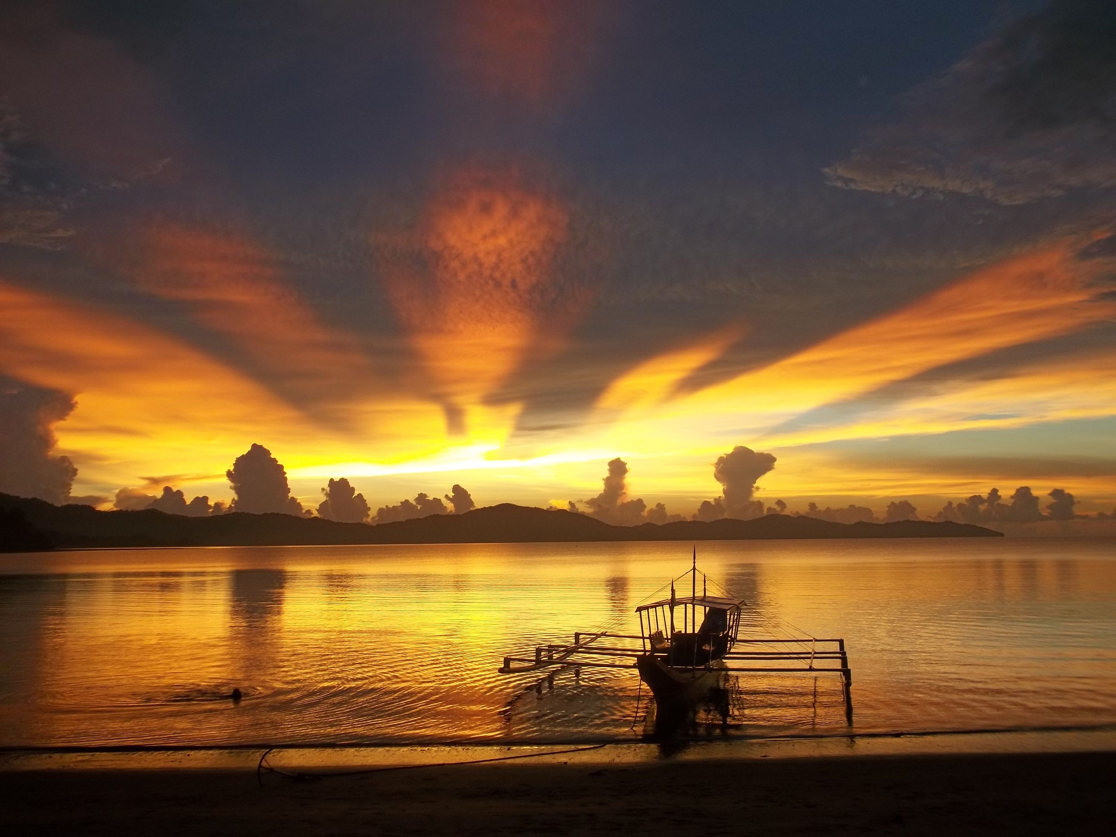 on the beach, kayaking, fishing