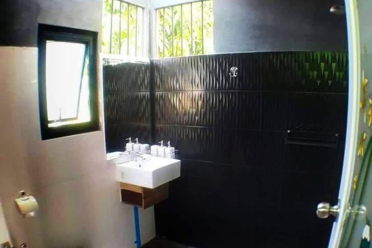 shower, free toiletries, towels