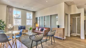 Flat-screen TV, DVD player