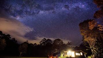 Romantische Ferienhütte, 1 Schlafzimmer, Badewanne, Gartenblick | Außenbereich