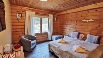 Desk, blackout curtains, iron/ironing board, free cots/infant beds