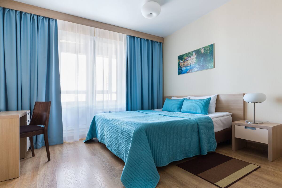 Standard Double Room | In-room safe, desk, laptop workspace, blackout curtains