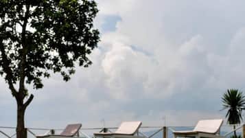 Outdoor pool, pool loungers