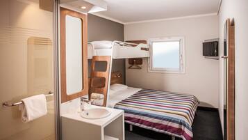 Desk, free WiFi, bed sheets