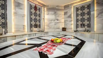 Sauna, steam room, Turkish bath, body treatments, facials