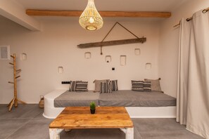 Deluxe House, 4 Bedrooms | Living area | Smart TV - Ampelos Resort Hotel (Naxos)