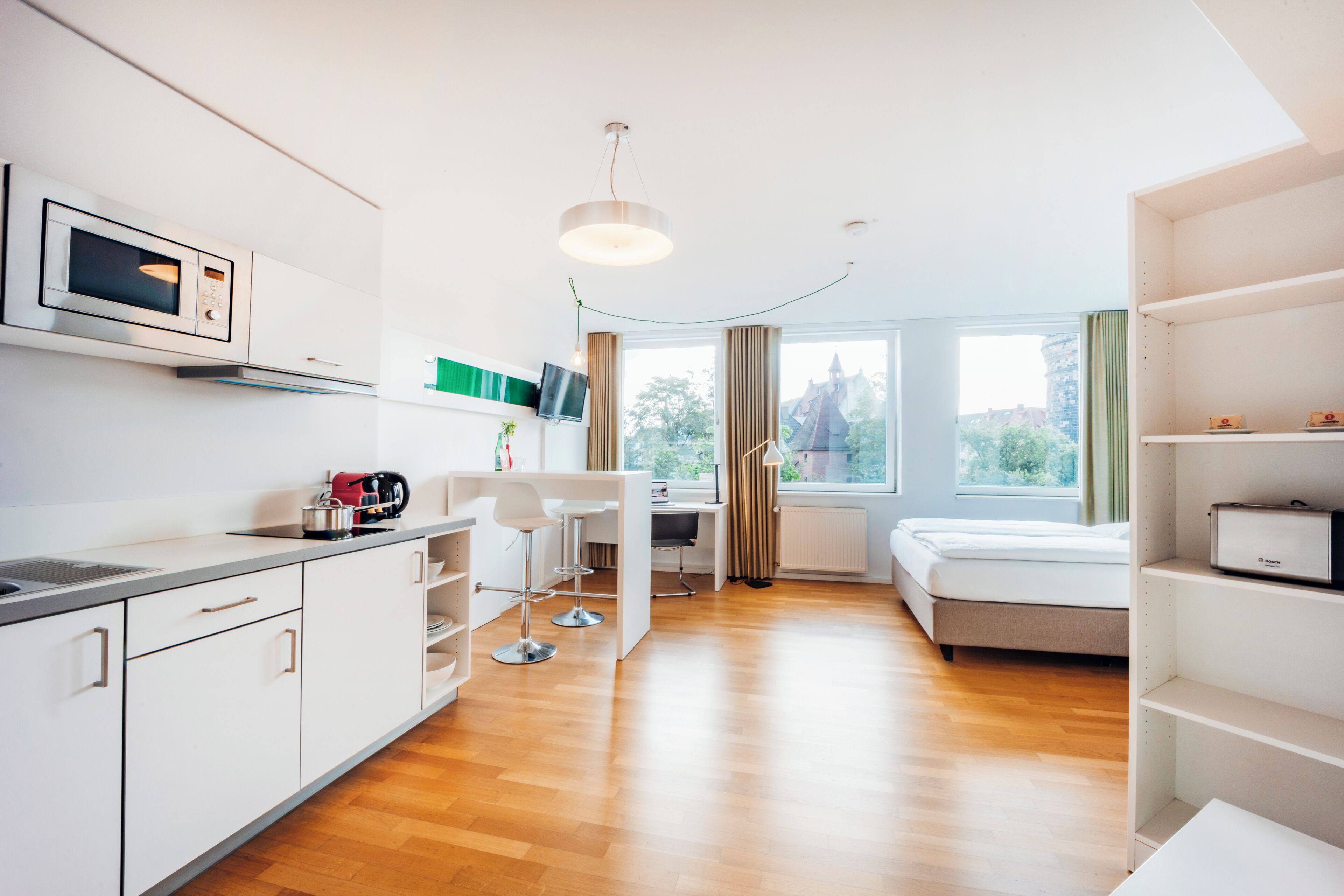 Apartment M - King bed | Private kitchen | Espresso maker, coffee/tea maker, fridge, microwave