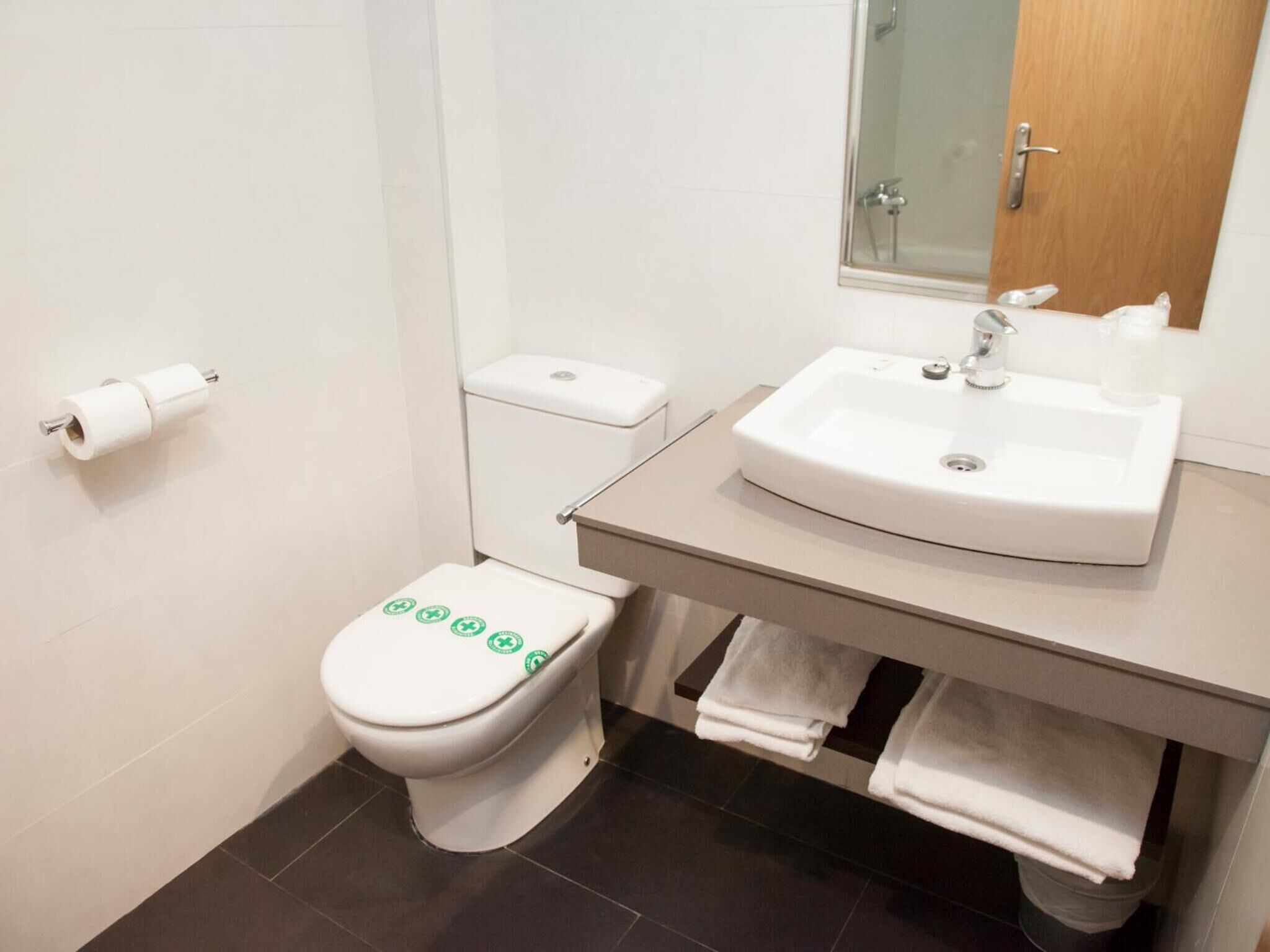 free toiletries, hair dryer, towels