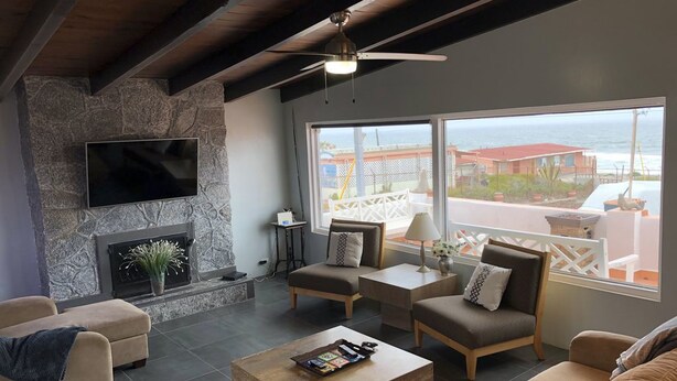 House | Living area | Flat-screen TV - Rosarito 5 Bedroom Beach House (Playas de Rosarito)