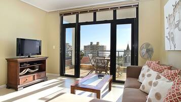 Flat-screen TV, DVD player