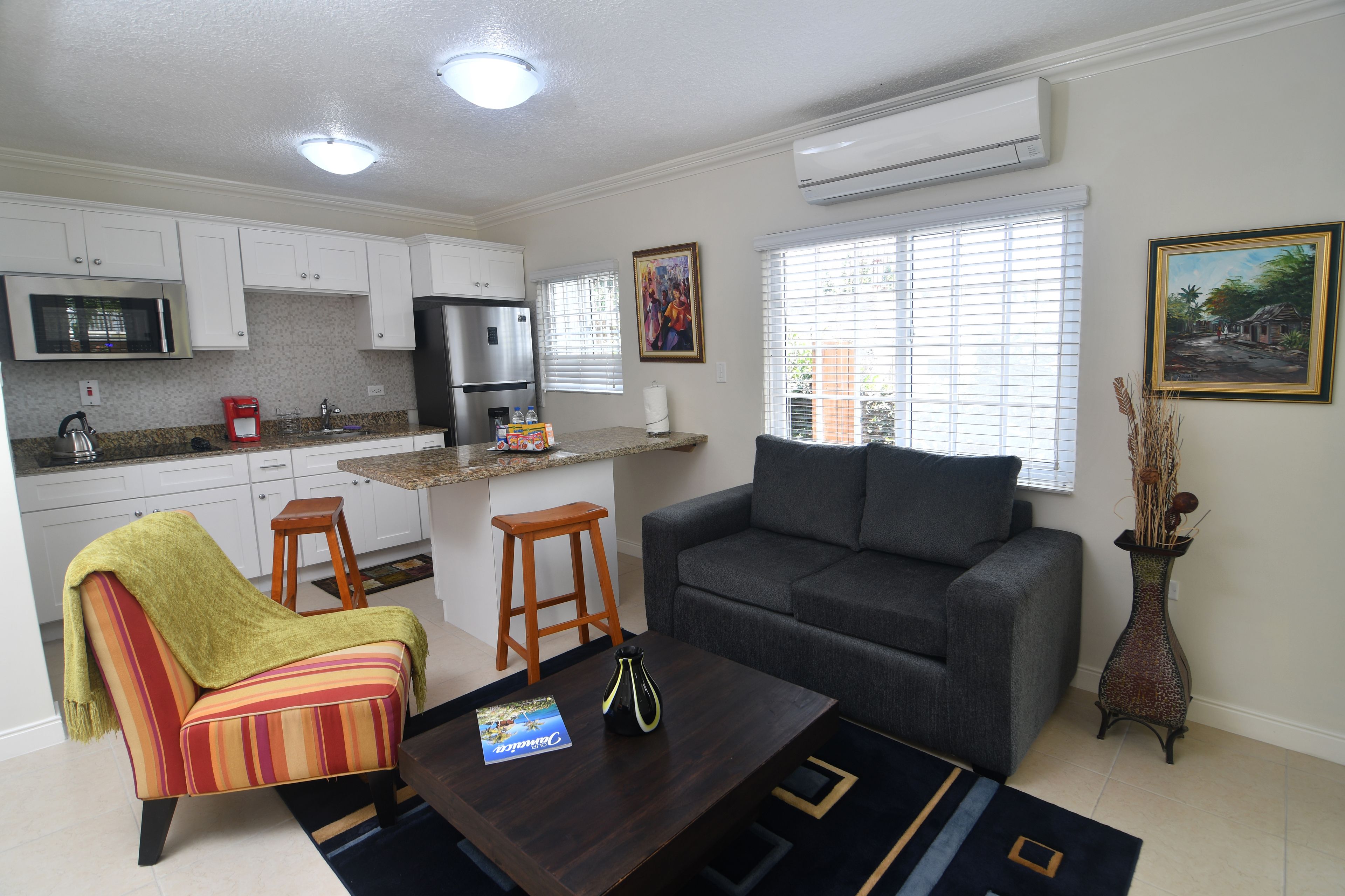 Executive Villa, 1 Bedroom, Garden View | Living room | 50-inch flat-screen TV with cable channels, TV, DVD player