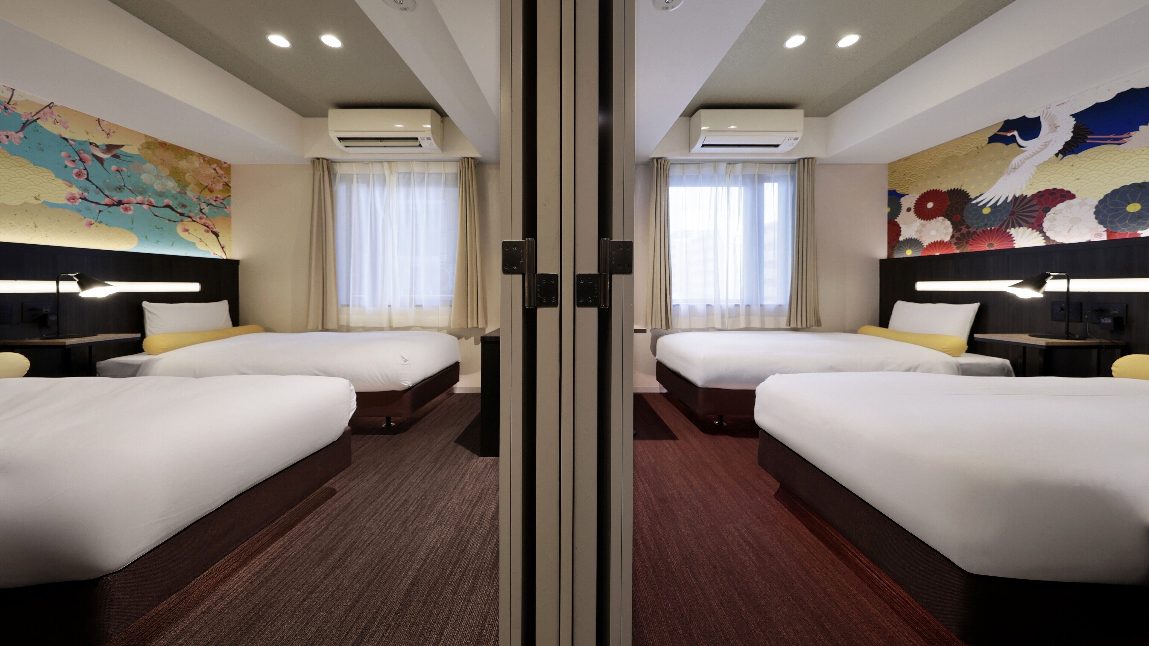 1 bedroom, down duvets, individually decorated, blackout curtains