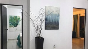 Departamento Deluxe, vista a la bahía | 1 habitación, tabla de planchar con plancha y wifi gratis 