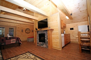 TV, fireplace, DVD player