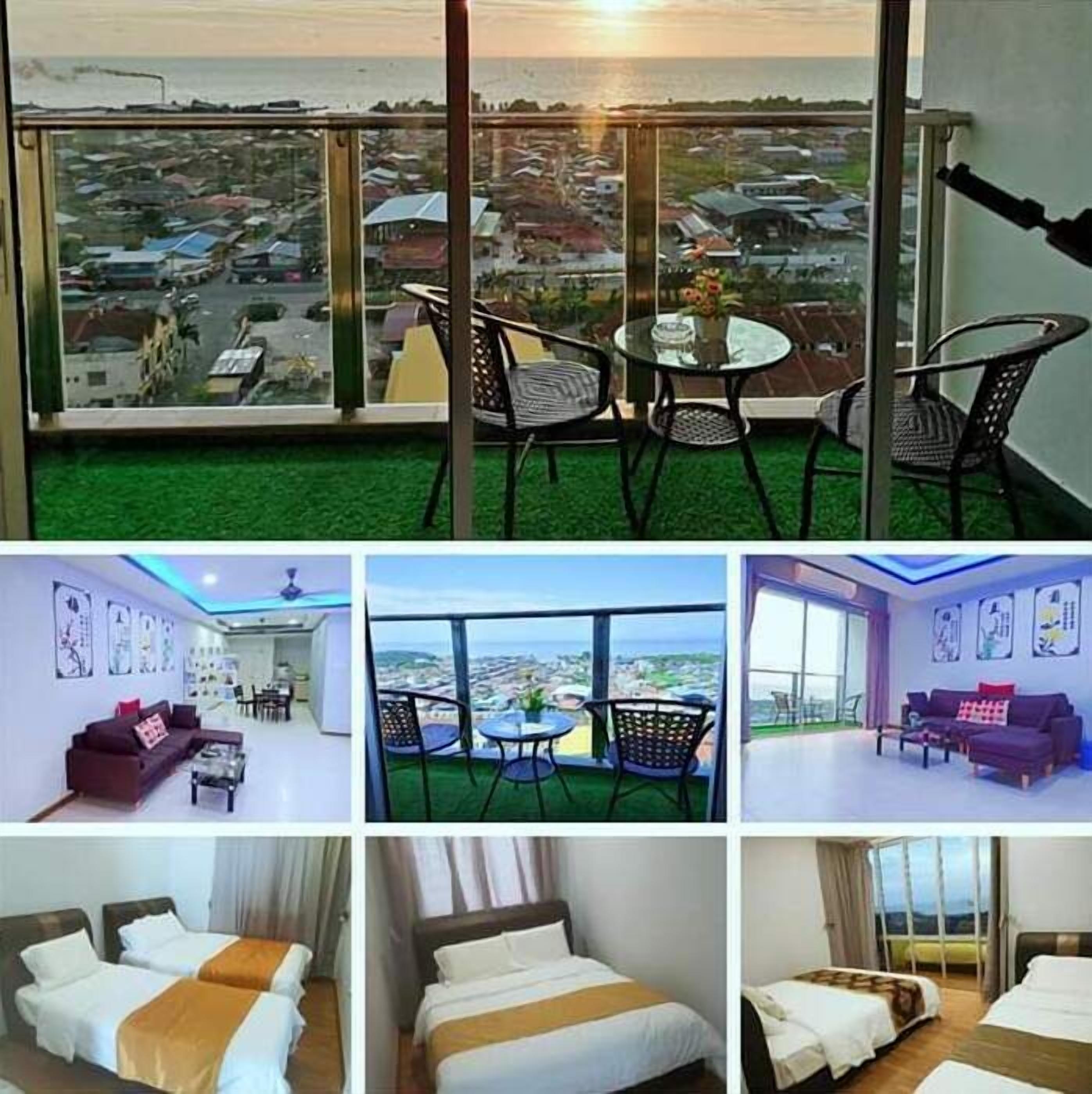 3 bedrooms, premium bedding, blackout curtains, bed sheets